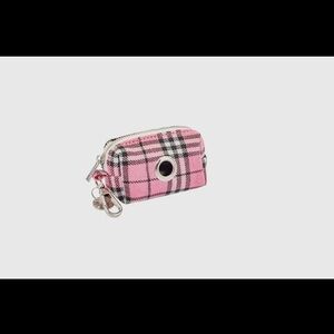 Waste Bag Holder - Pink Plaid - dog